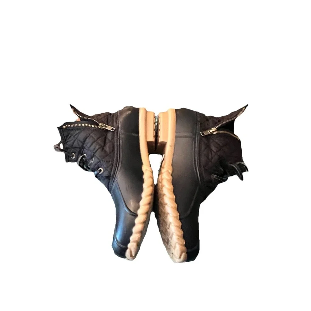 Nautica Dorsay Womens 7 Black Quilted Duck Boots Rain Snow Ankle Booties EUC - Picture 6 of 9